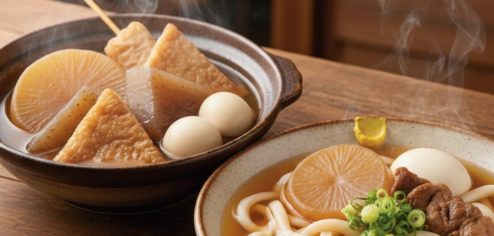 岡崎ふろ屋のおでんとおでんうどん画像